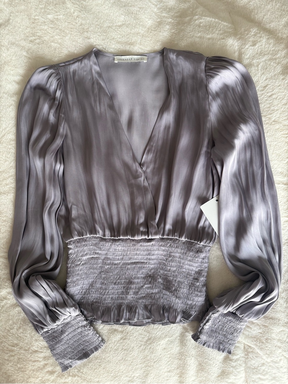 Lavender Sketch Boutique-  V-Neck Long-Sleeve Blouse
